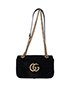 Mini Marmont GG Bag, &pound;900, Handbags, Black, Velvet, Front view
